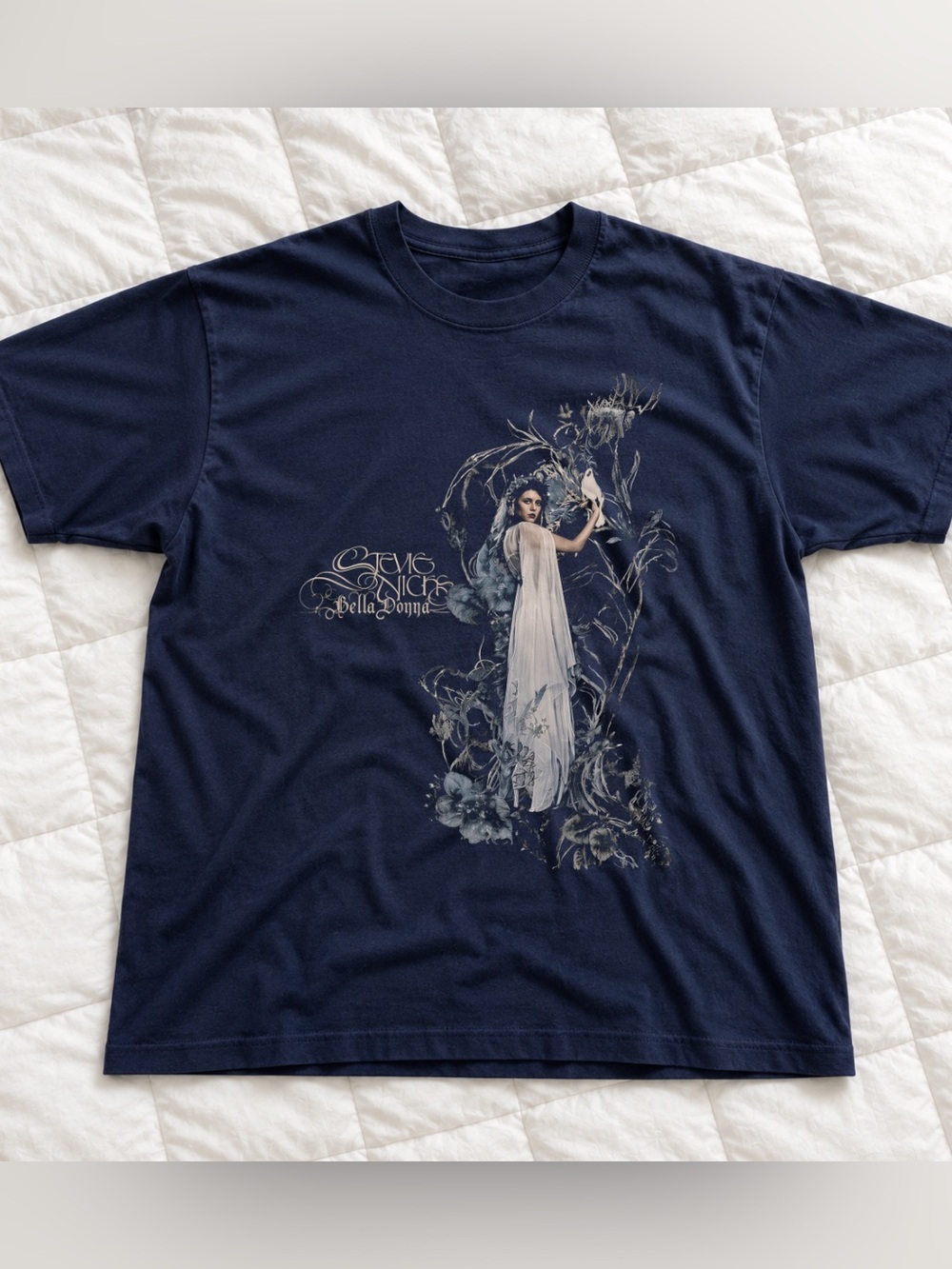 Stevie Nicks Bella Donna Graphic Tee, Classic Navy Short Sleeve Shirt